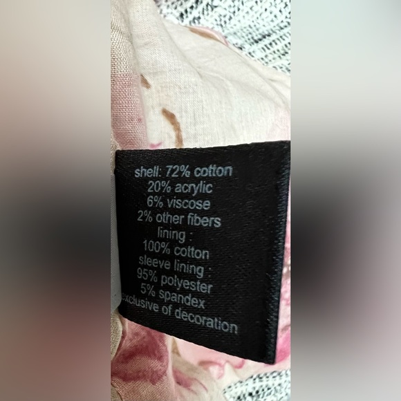 The Limited Cream Tweed Rose Single Button Blazer - Size 4 - Picture 6 of 6